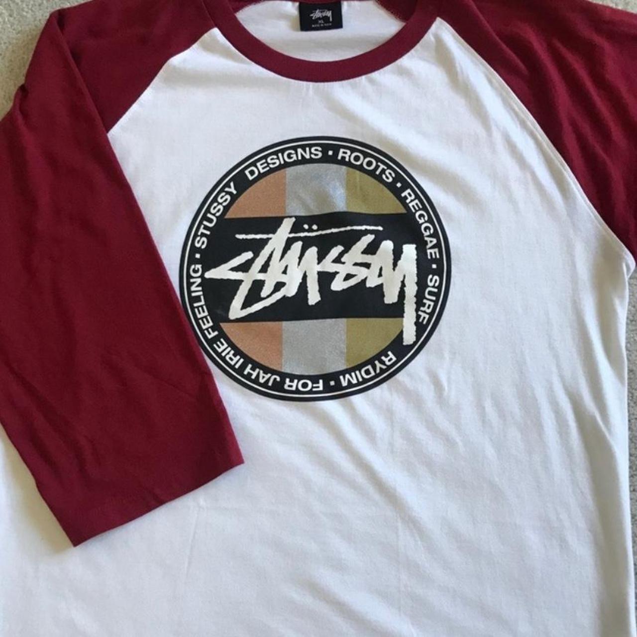 STUSSY〈raglan sleeve t shirt print L〉 Stussy Black White Raglan T-Shirt | Shop from Crisis Online