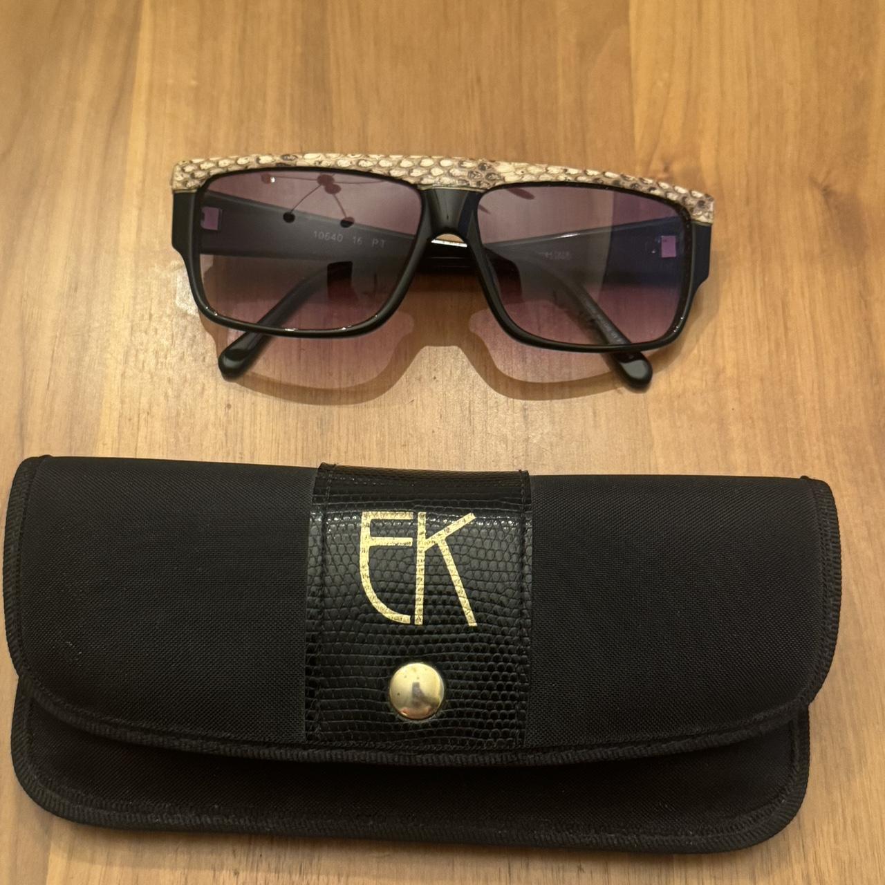 Vintage Emmanuelle Khanh Sunglasses with Snake Skin | Depop