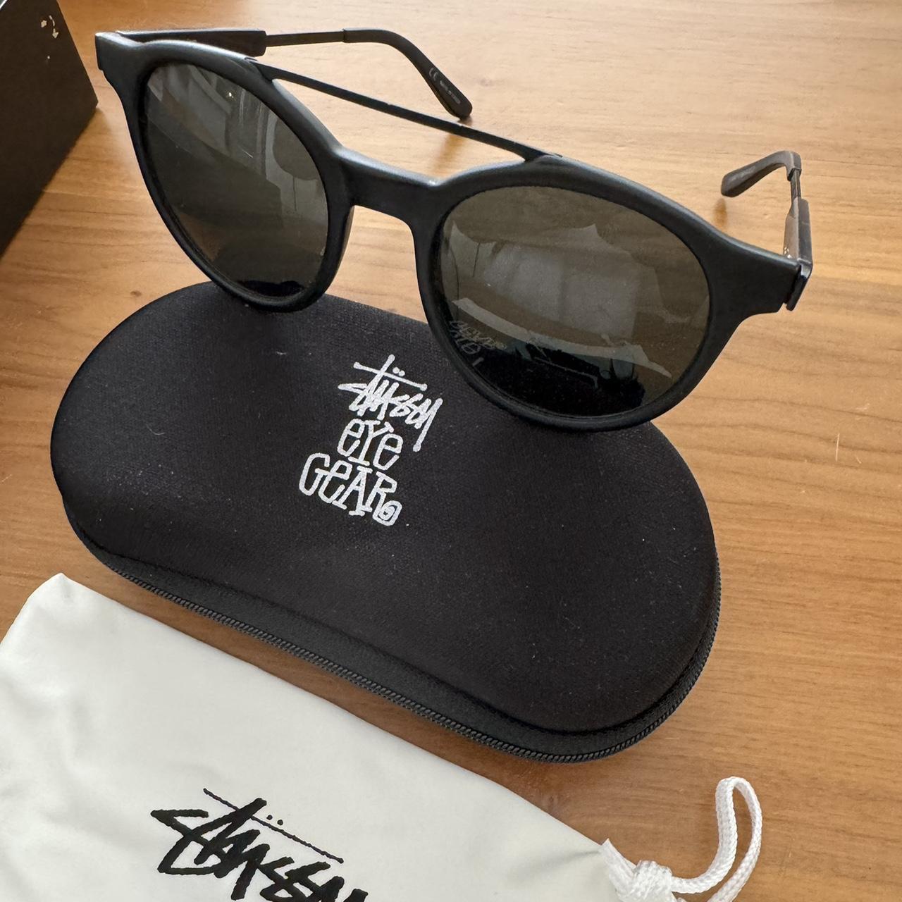 STUSSY ステューシー LUCA ルカ SUNGLASS サングラス STÜSSY MATTED BLACK-LUCA SUNGLASSES Hard case cloth | Depop