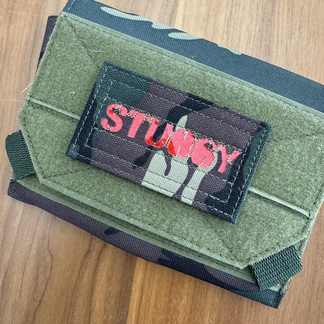 Stussy vintage camo velcro oversized wallet with | Depop