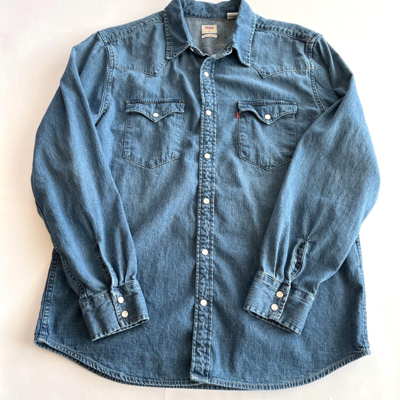 Levis denim hotsell shirt pearl snap