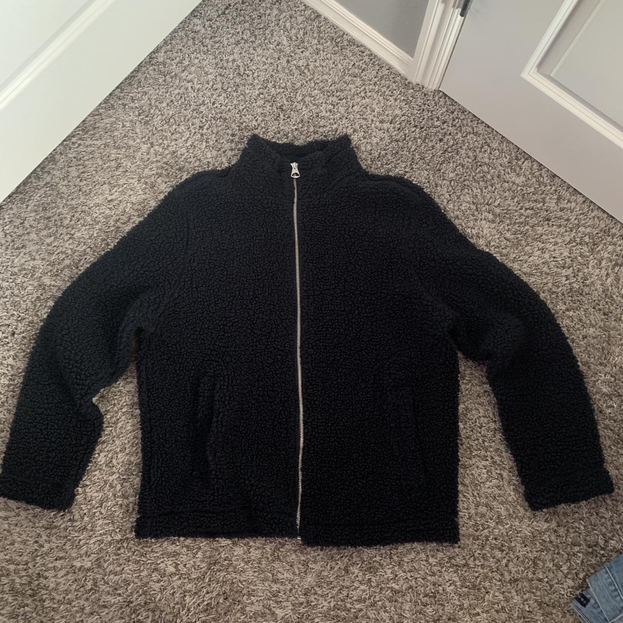 Large Navy Blue fleece zip up, has been worn few... Depop