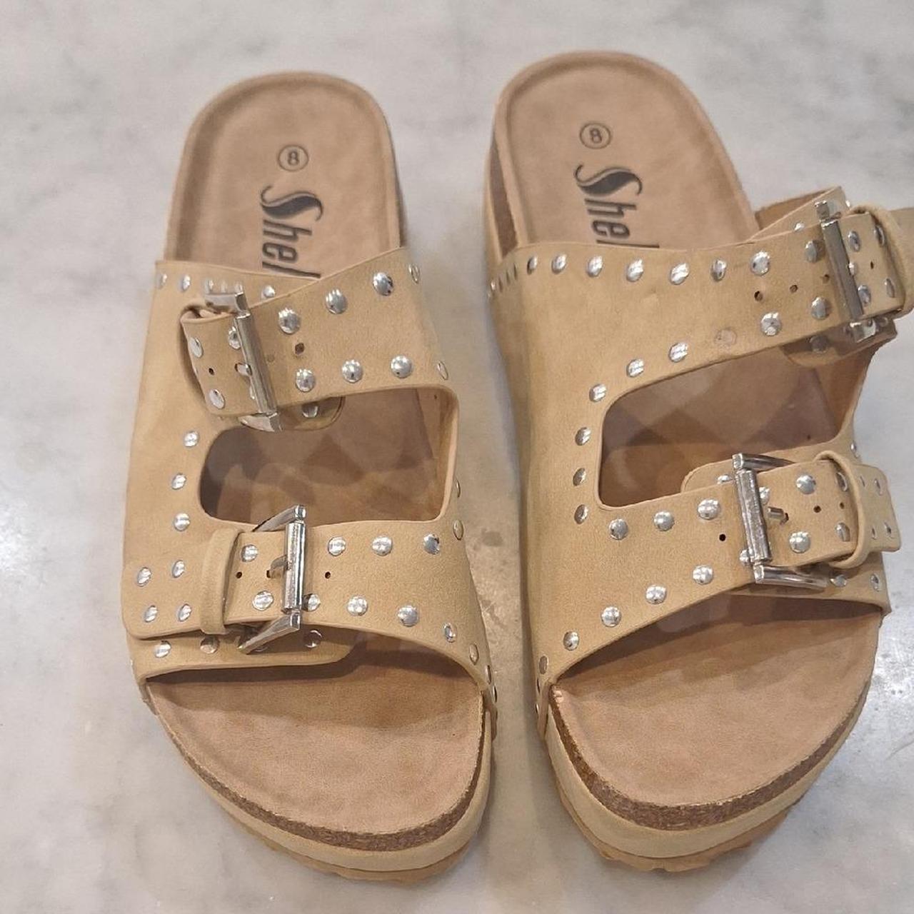 SHEIN Women's Sandals Tan/Silver US – Shein Sz Birkenstock