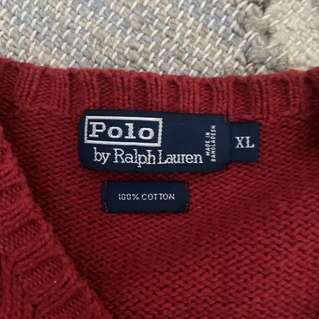 Ralph Lauren red 100% cotton sweater, so cozy and in... - Depop