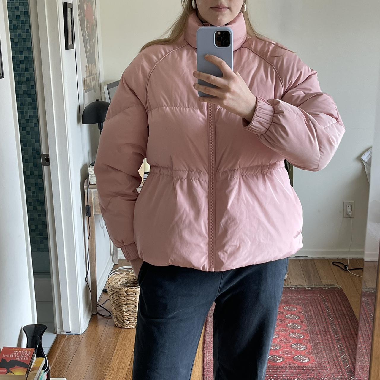 Pink Ganni puffer jacket. Size 38 which translates Depop