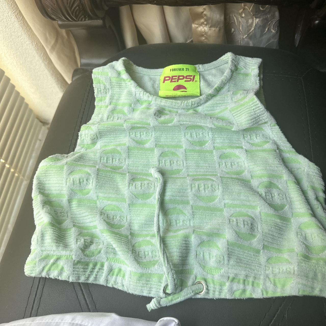 Pepsi crop top , soft fabric, string on bottom. - Depop