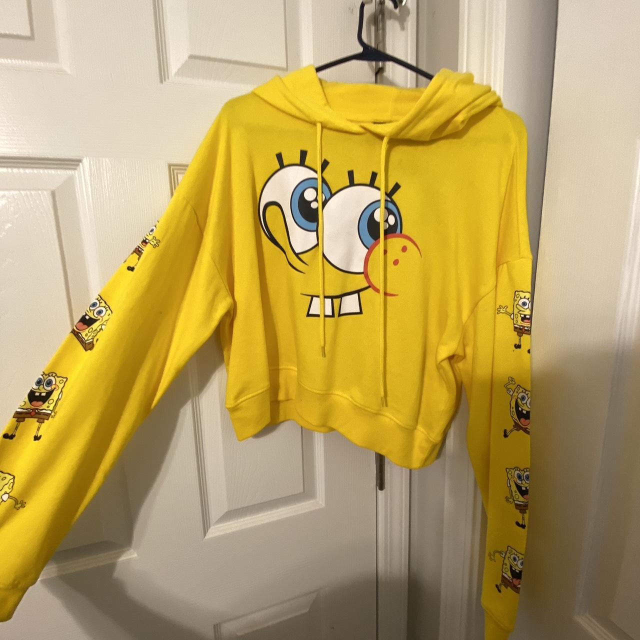 Spongebob crop 2025 top hoodie