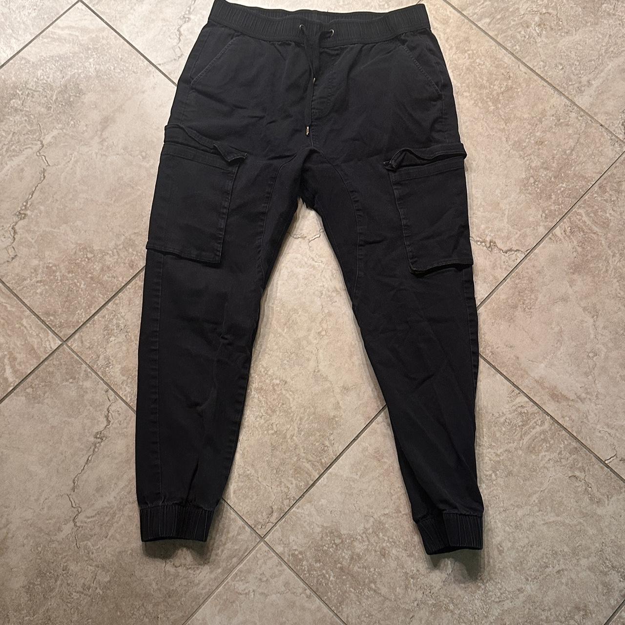 Large Cargo Pants, Cuffed At The Bottom, Lightly - Depop