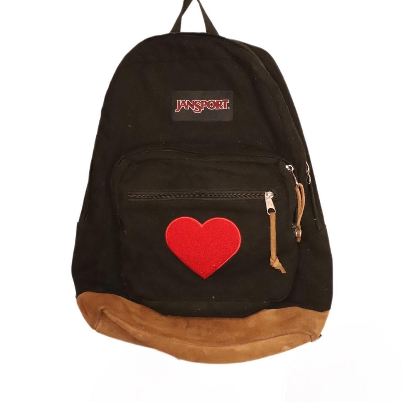 Jansport backpack with factory heart patch.... Depop