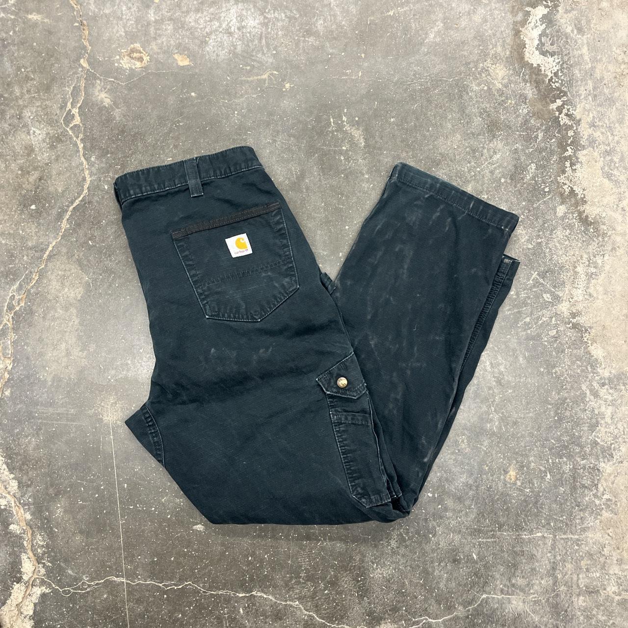 Black Carhartt cargo pants Condition 7/10 Tag size... - Depop