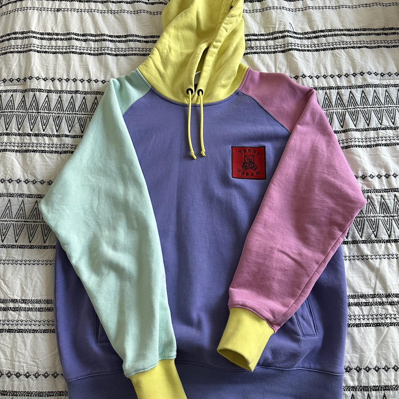 Teddy Fresh color block hoodie Size M Very good