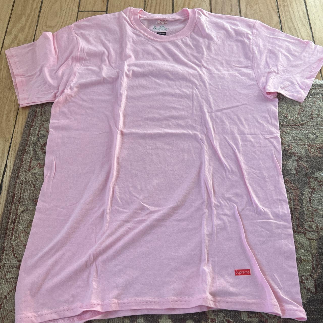 Hanes X Supreme Pink T Shirt//Medium//Never Worn... - Depop