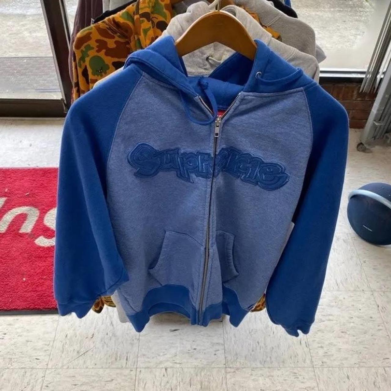 Nike Men’s Supreme Smurf Blue Hoodie Sz Small New... - Depop