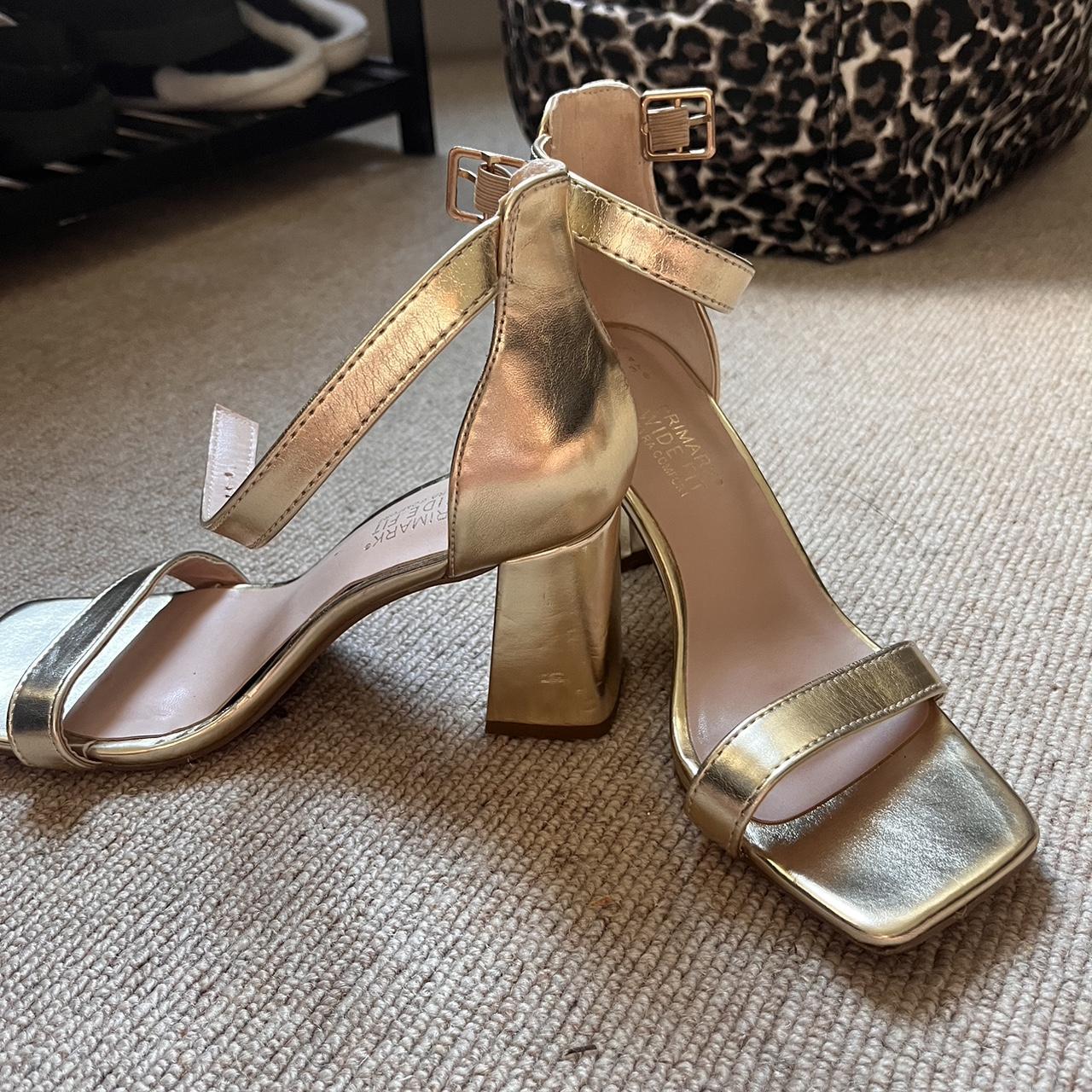 Block Heel Sandals Primark Gold Wedges Block Heels Primark Gold