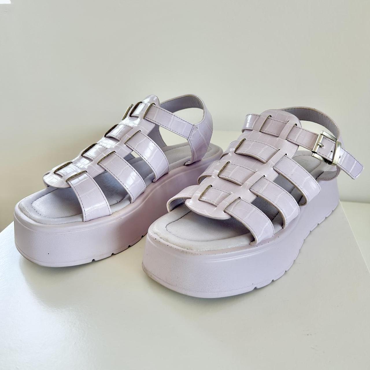 Koi Footwear Riakuma Lilac Croc Chunky Sandals Size... Depop