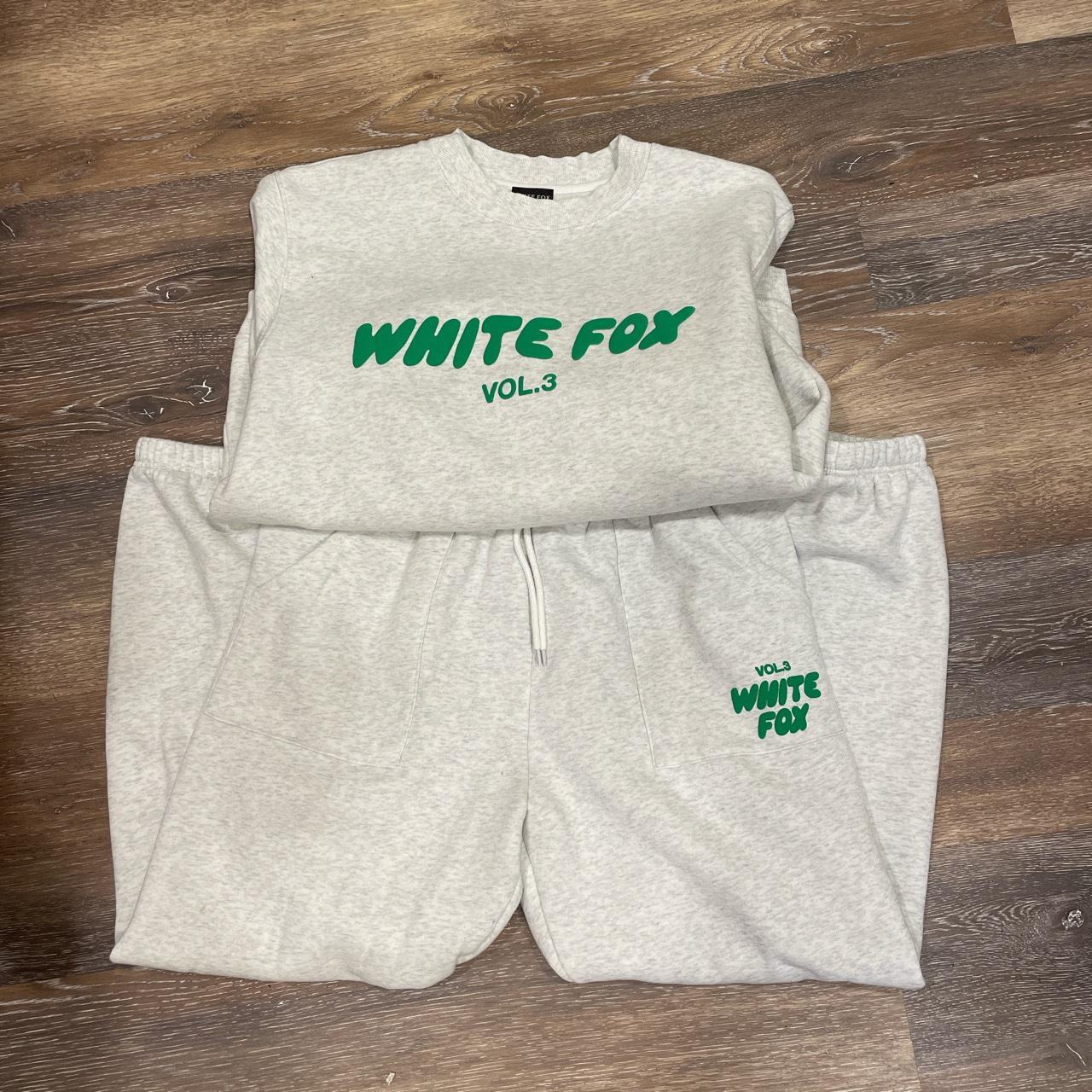 White Fox sweat set. Top is size m/l bottoms are... Depop