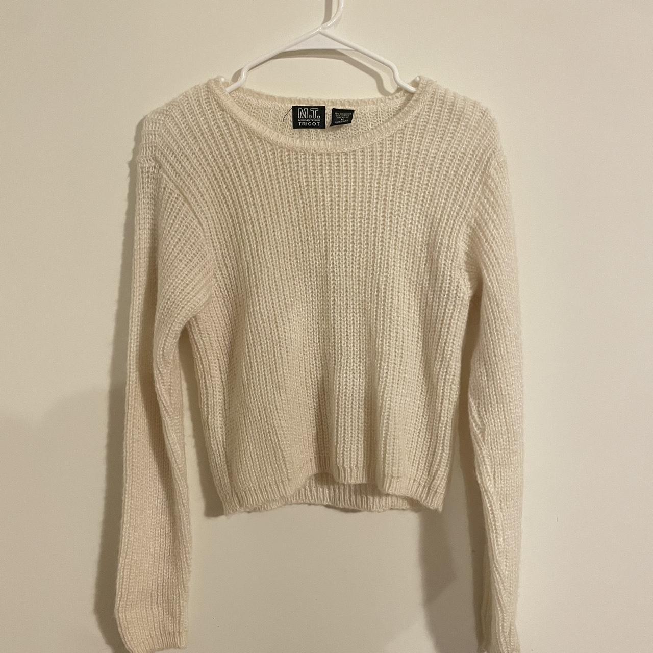 Cute basic white knit sweater! Brand by M.T.... - Depop