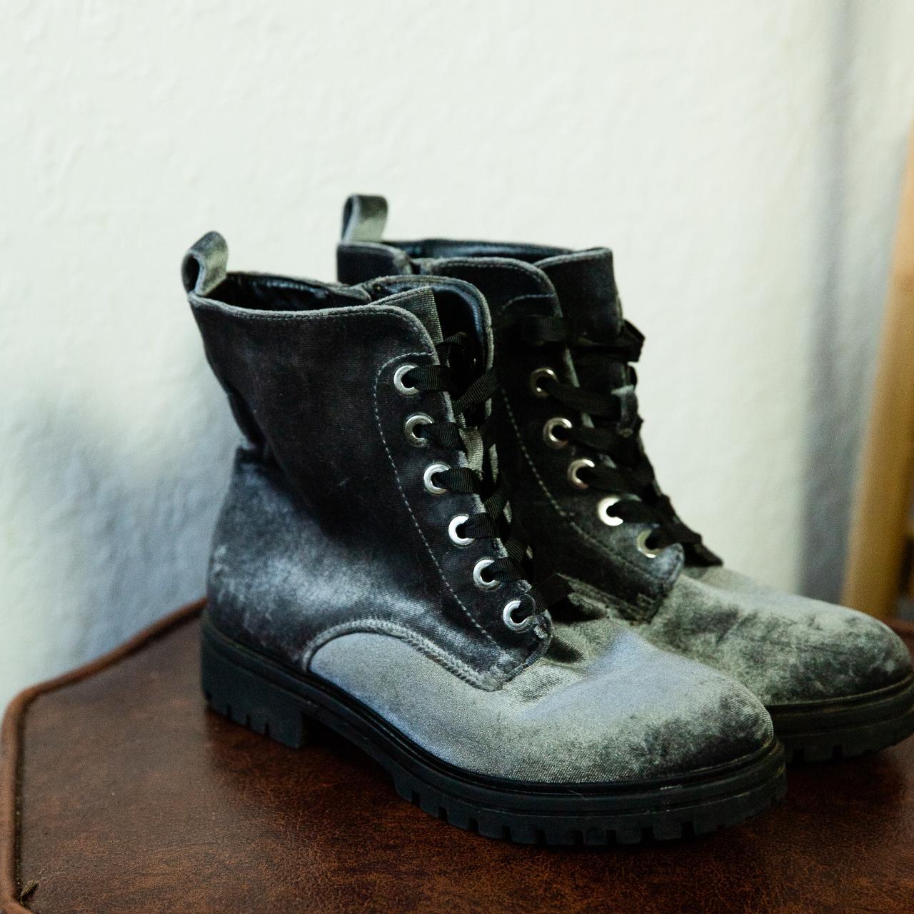 silver combat boots womens
