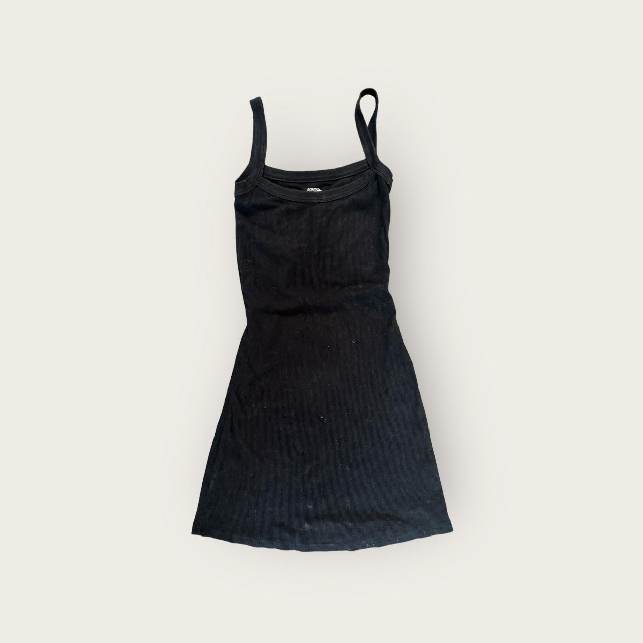 vintage black mini tennis dress, knit cotton and... Depop