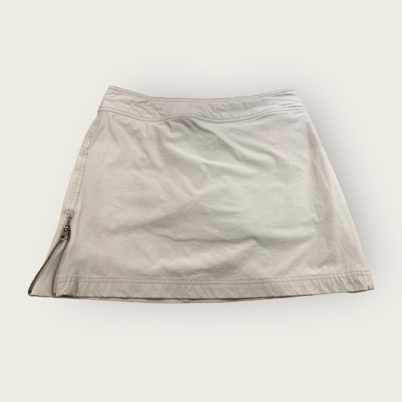 white mini athletic tennis skirt, low waisted zip up... Depop