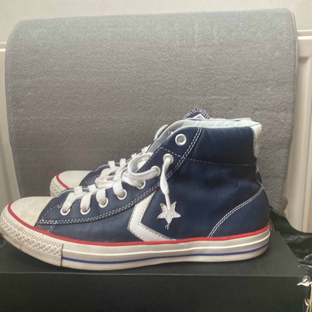 Converse chuck taylor star player 76 red & blue high... - Depop