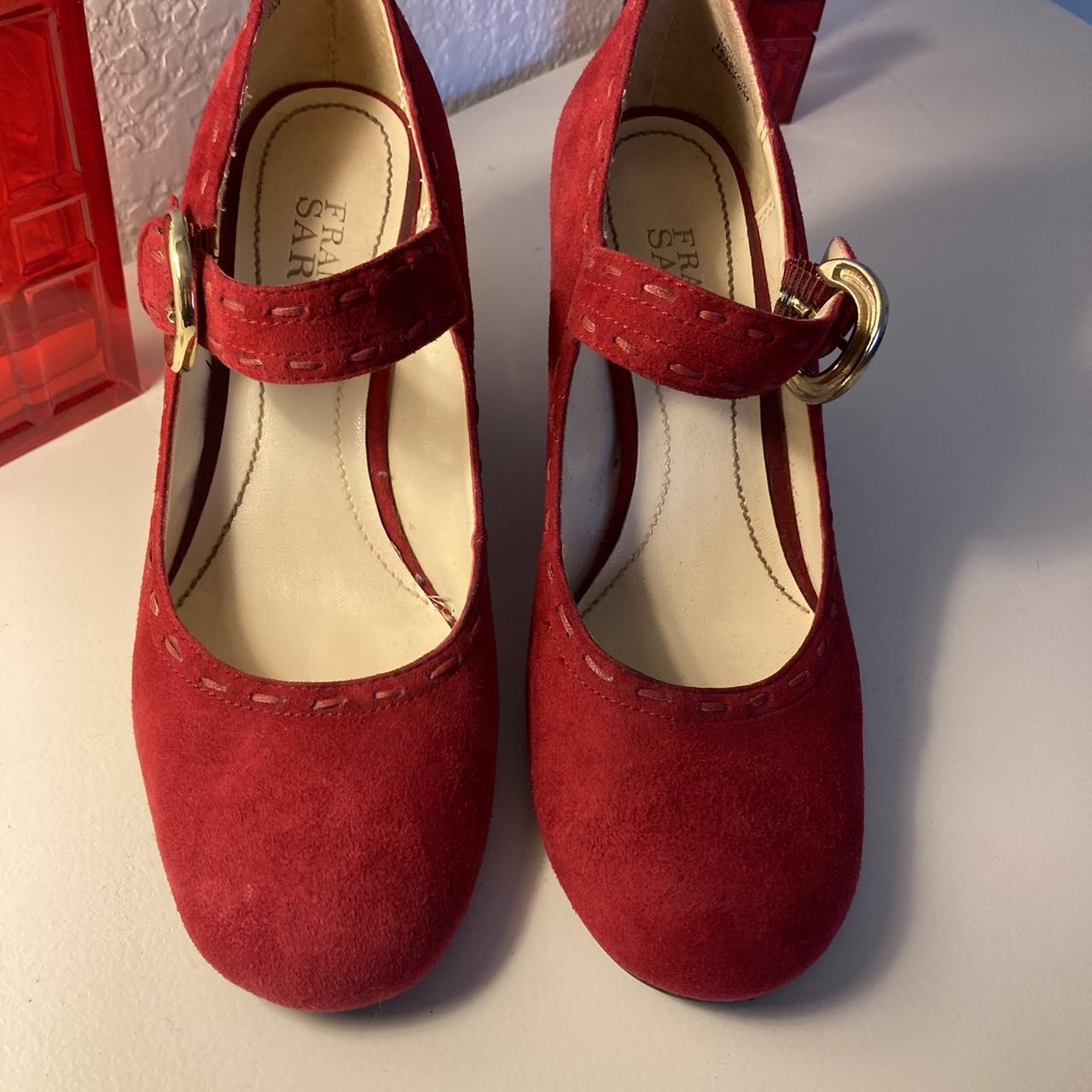 Franco Sarto Red Suede Mary Jane Shoes with... - Depop