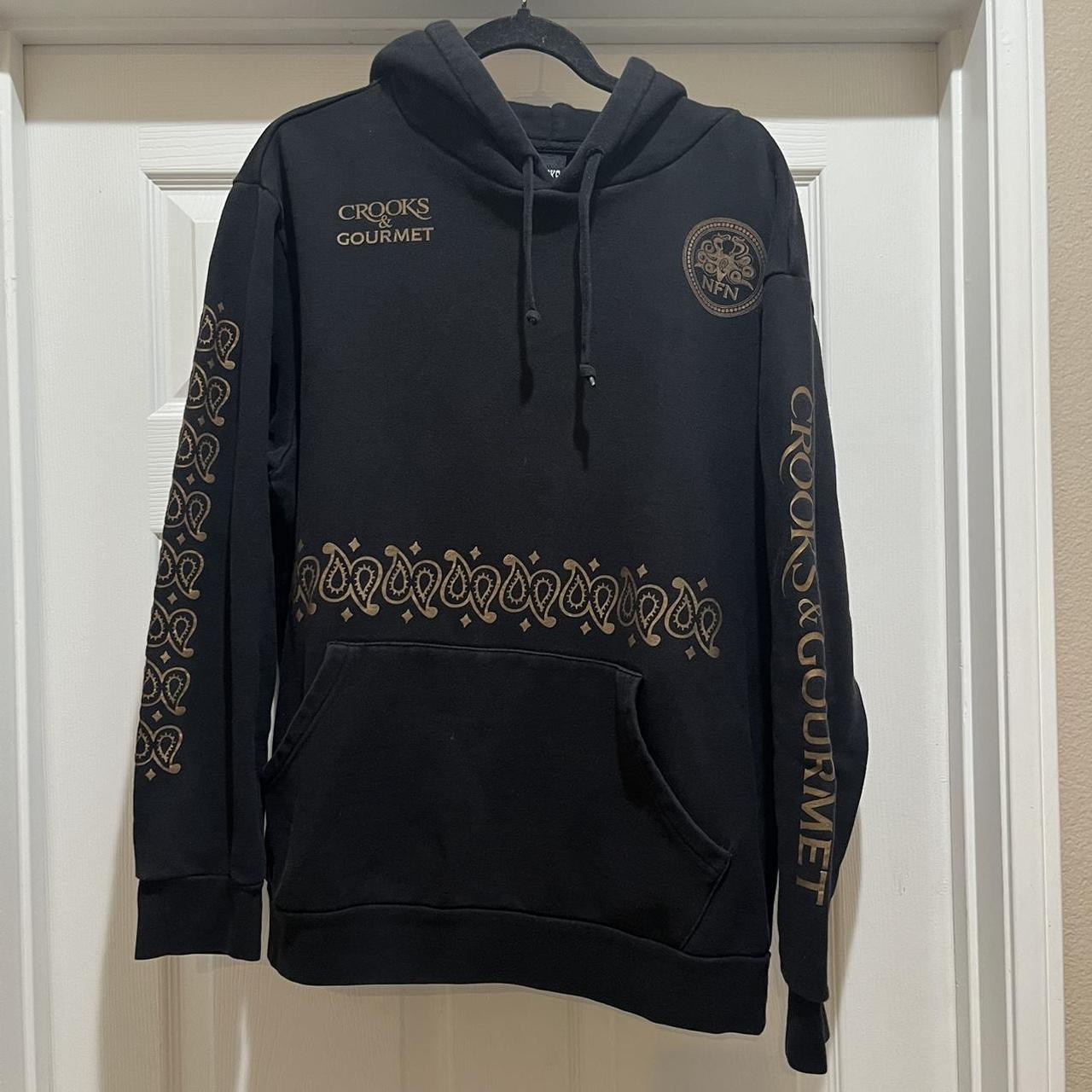 Crooks and castles black and gold hoodie best sale