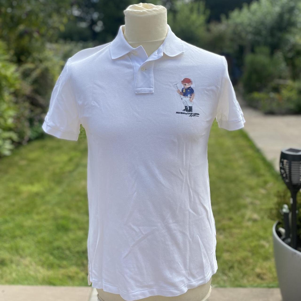 Polo bear by Ralph Lauren white polo Size small. Depop