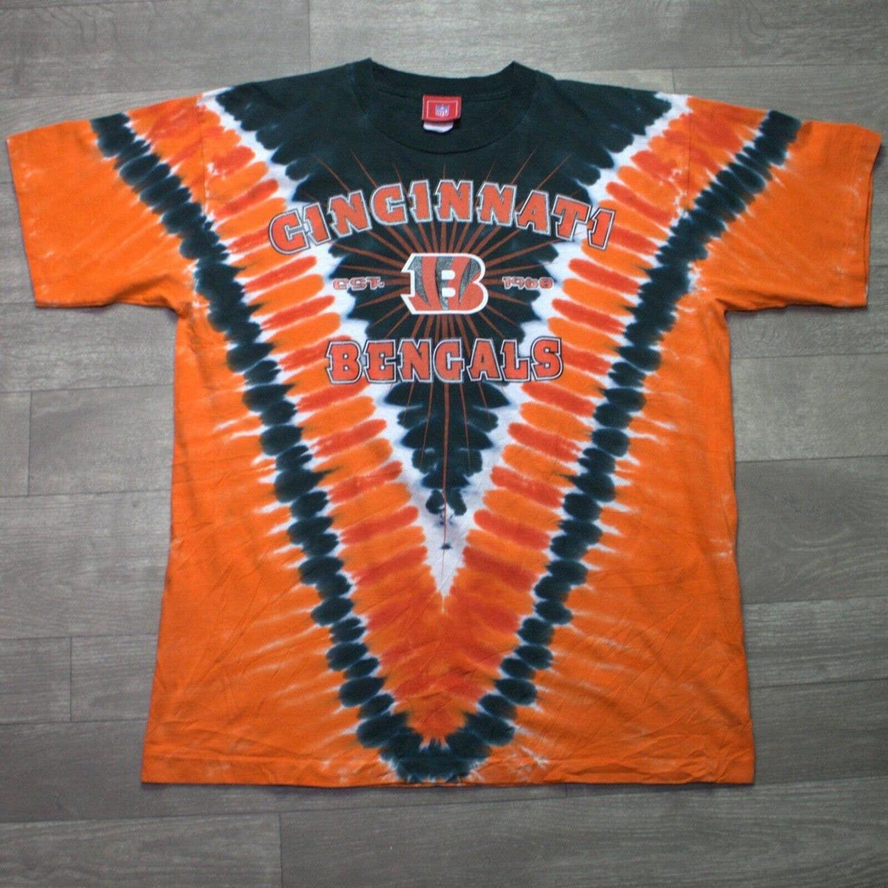 XL  90's NFL Cincinnati Bengals Tie Dye Graphic tee - Depop