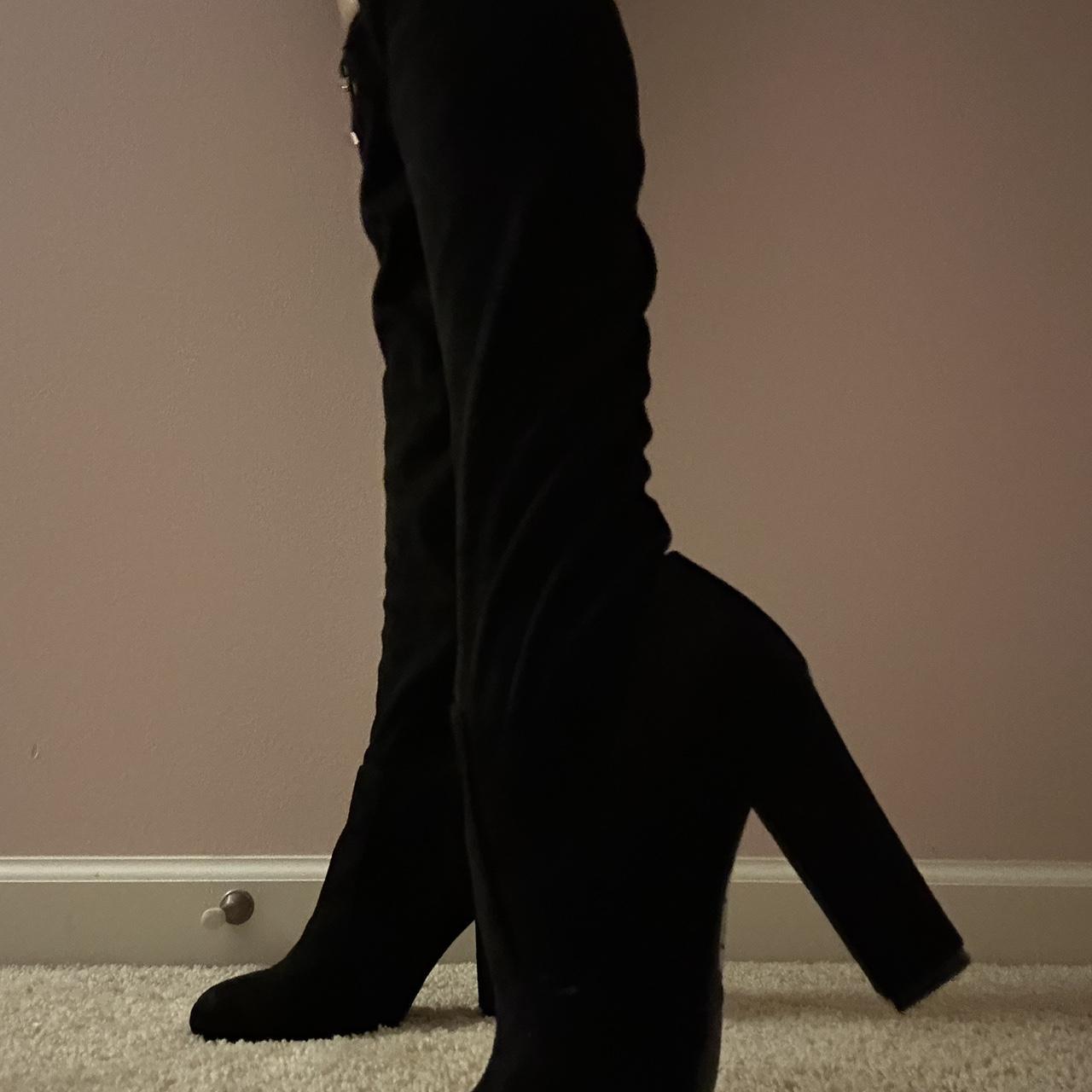 high gloss black boots