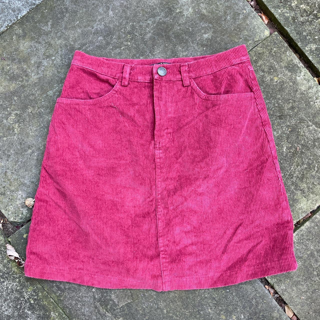 Cute Brandy Melville cranberry corduroy skirt one size Depop