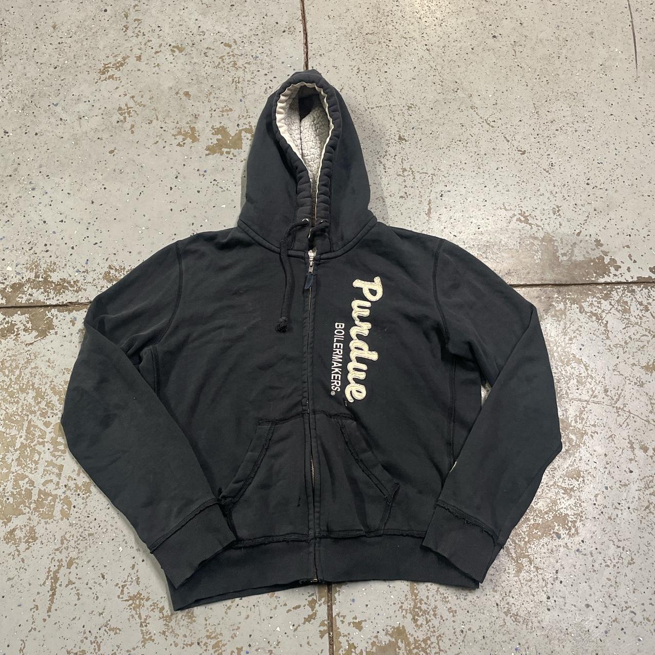 Vintage Purdue University Zip Up Jacket Thrashed... - Depop