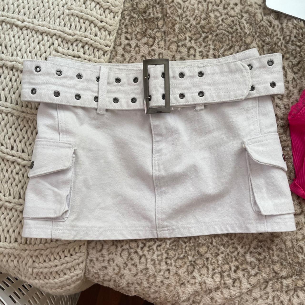 Princess Polly White Iconic Cargo Mini Skirt Super Depop