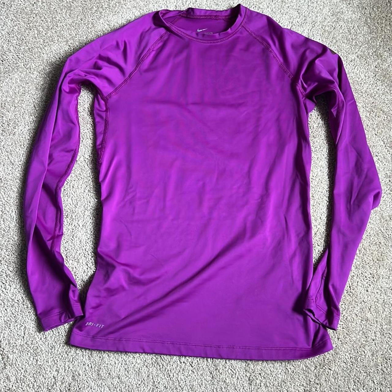 Purple nike hot sale compression shirt