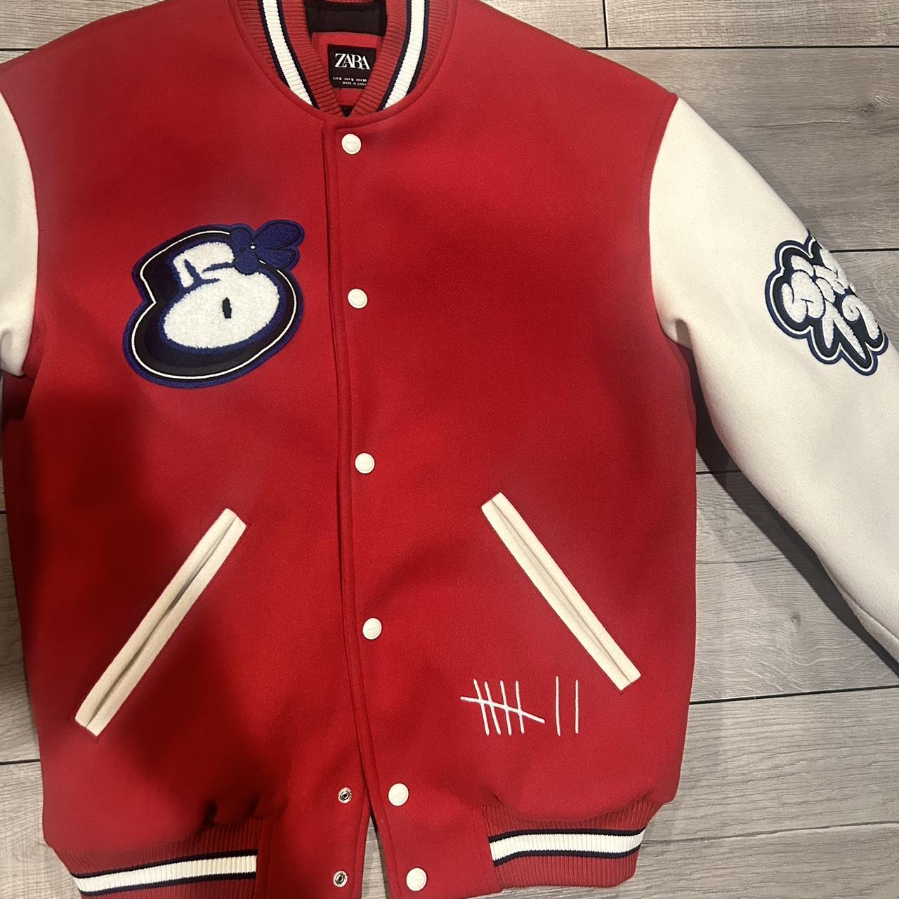 varsity jacket zara red