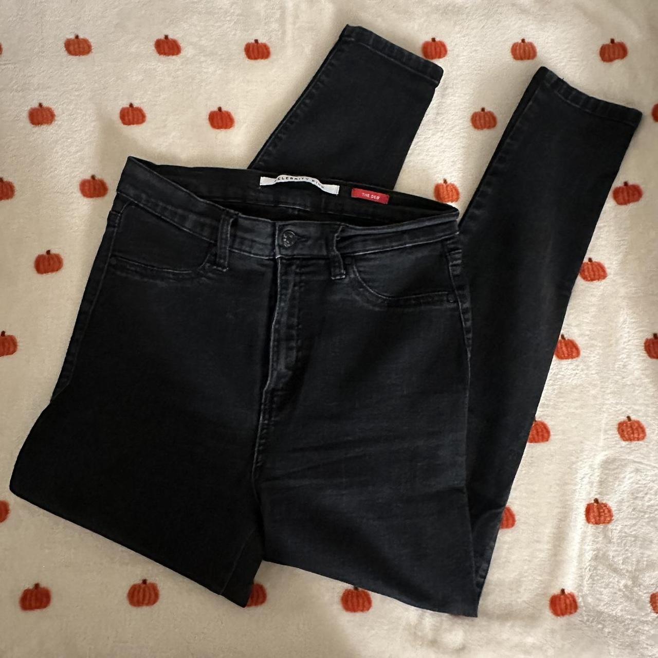 Black skinny jeans size 11. Has no rips and some... - Depop