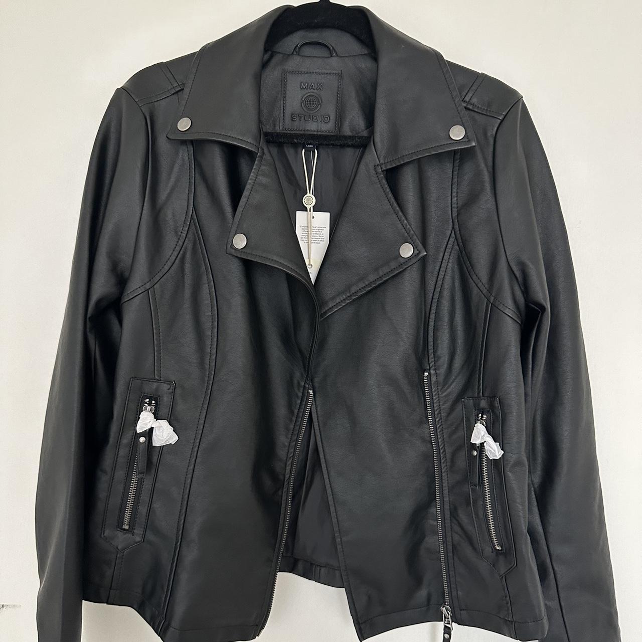 Max studio hotsell black leather jacket