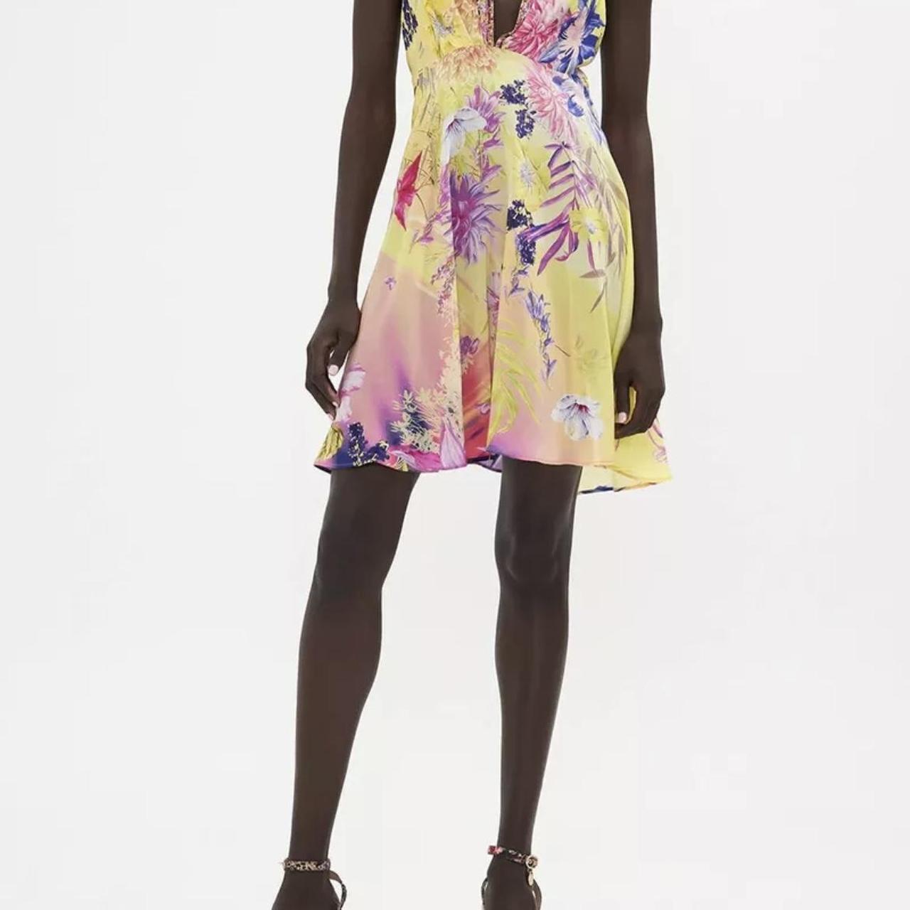 Camilla How Does Your Garden Grow Yellow Mini Dress... Depop