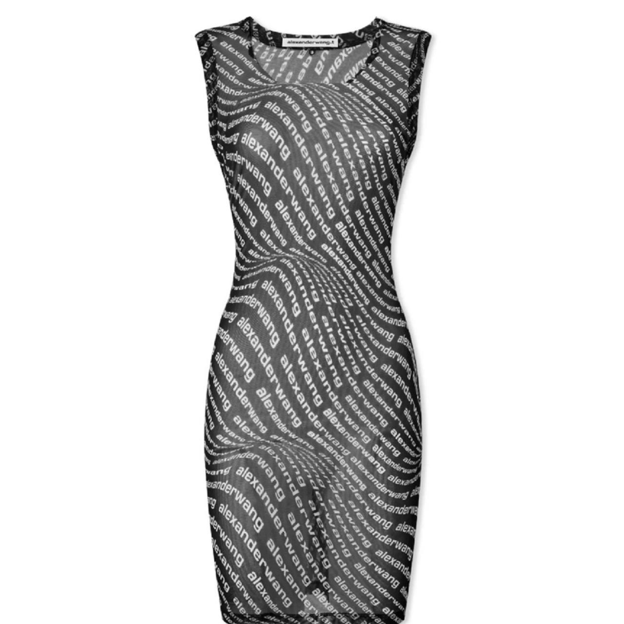 ALEXANDER WANG LOGO MESH SLEEVELESS DRESS Dress to | Depop