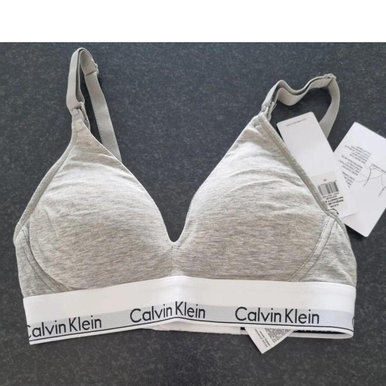 Calvin Klein Nursing Bra Grey- Size XS #calvinklein - Depop