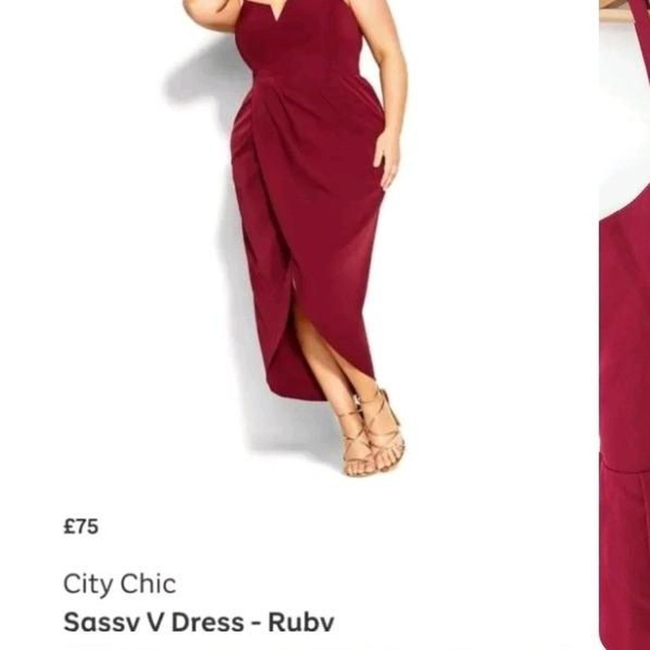 City chic maroon dress hotsell