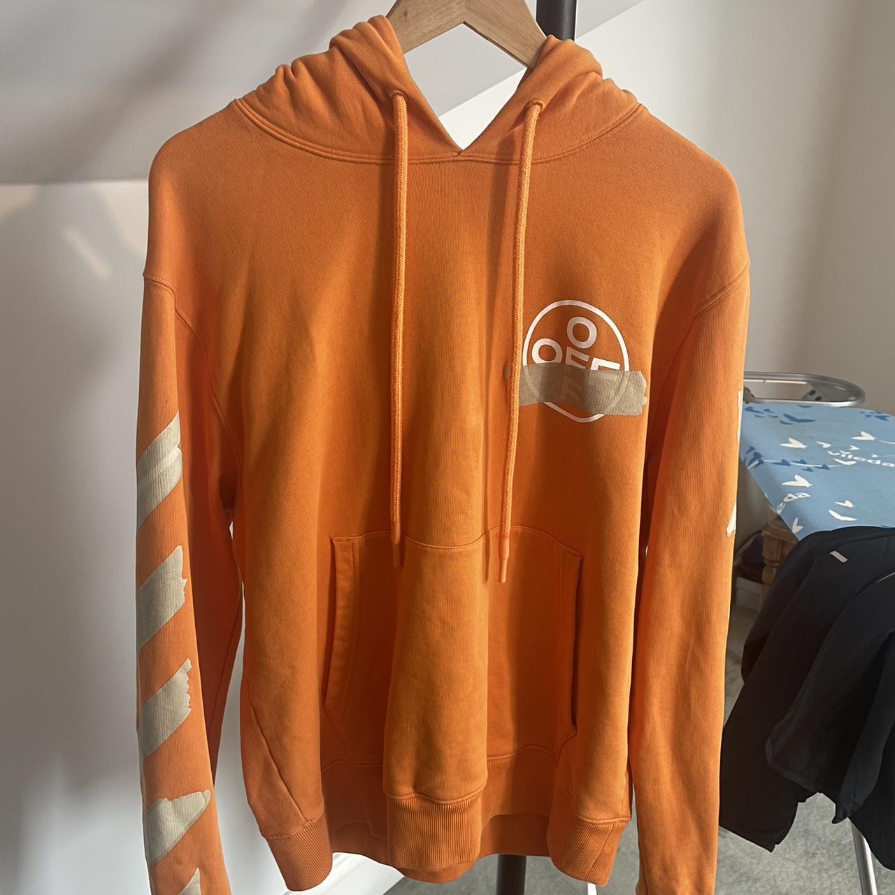 Orange hoodie off on sale white