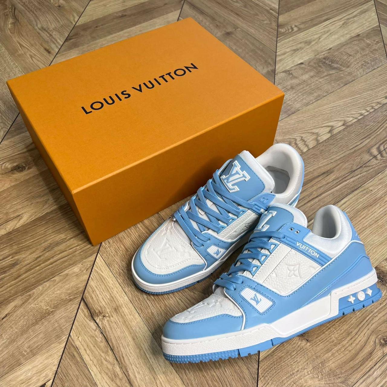 Baby blue Louis Vuitton trainers Free... Depop
