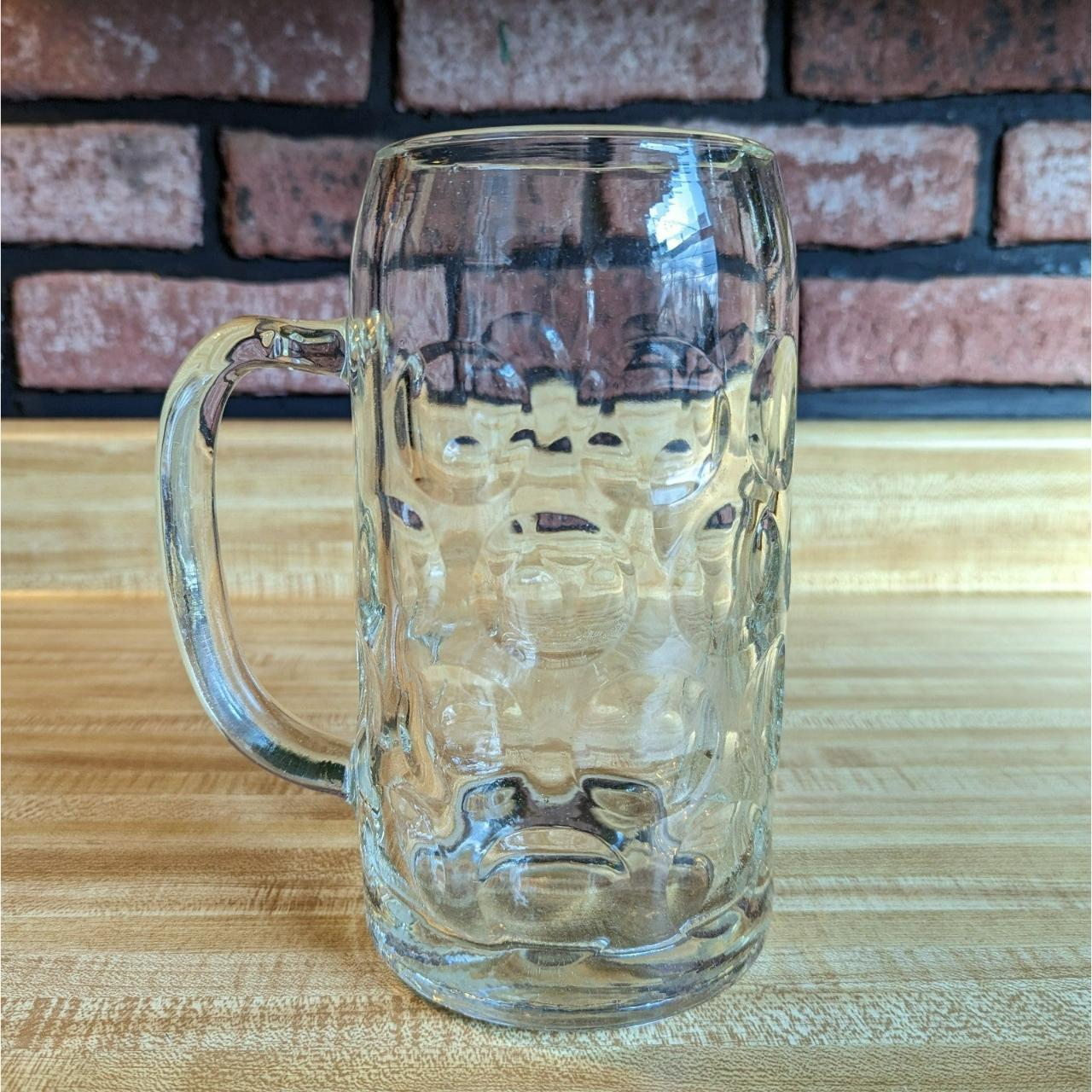 Large And Heavy Vintage Dimpled Glass Beer Mug With Depop