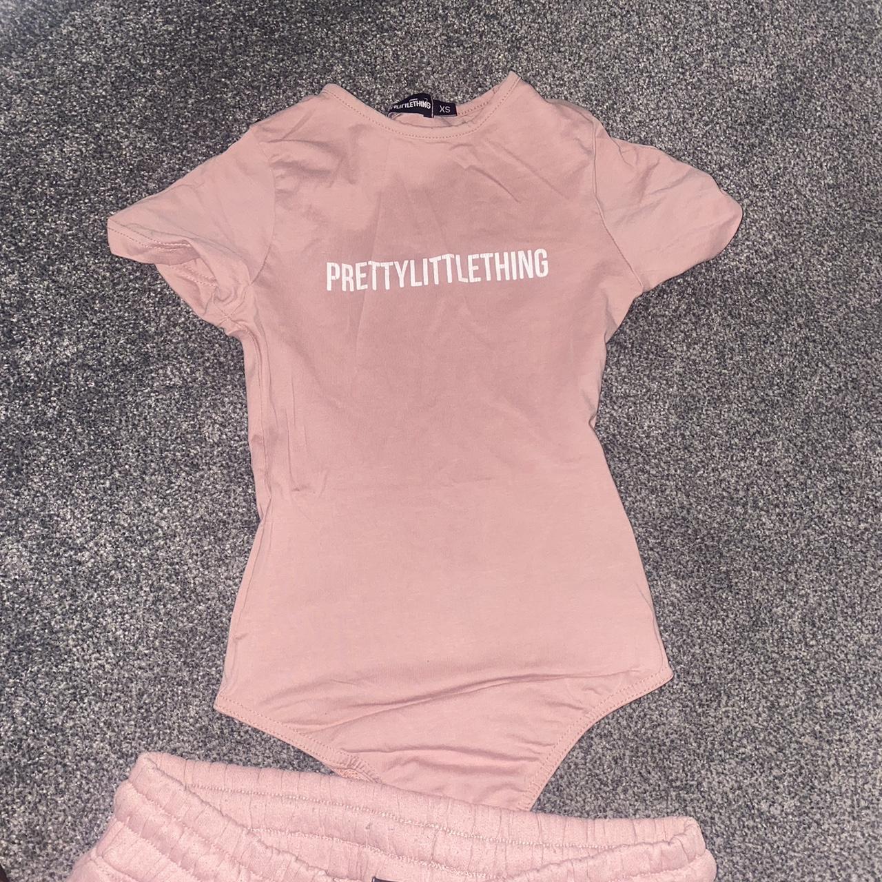PRETTYLITTLETHING Light Pink Logo Short Sleeve Bodysuit