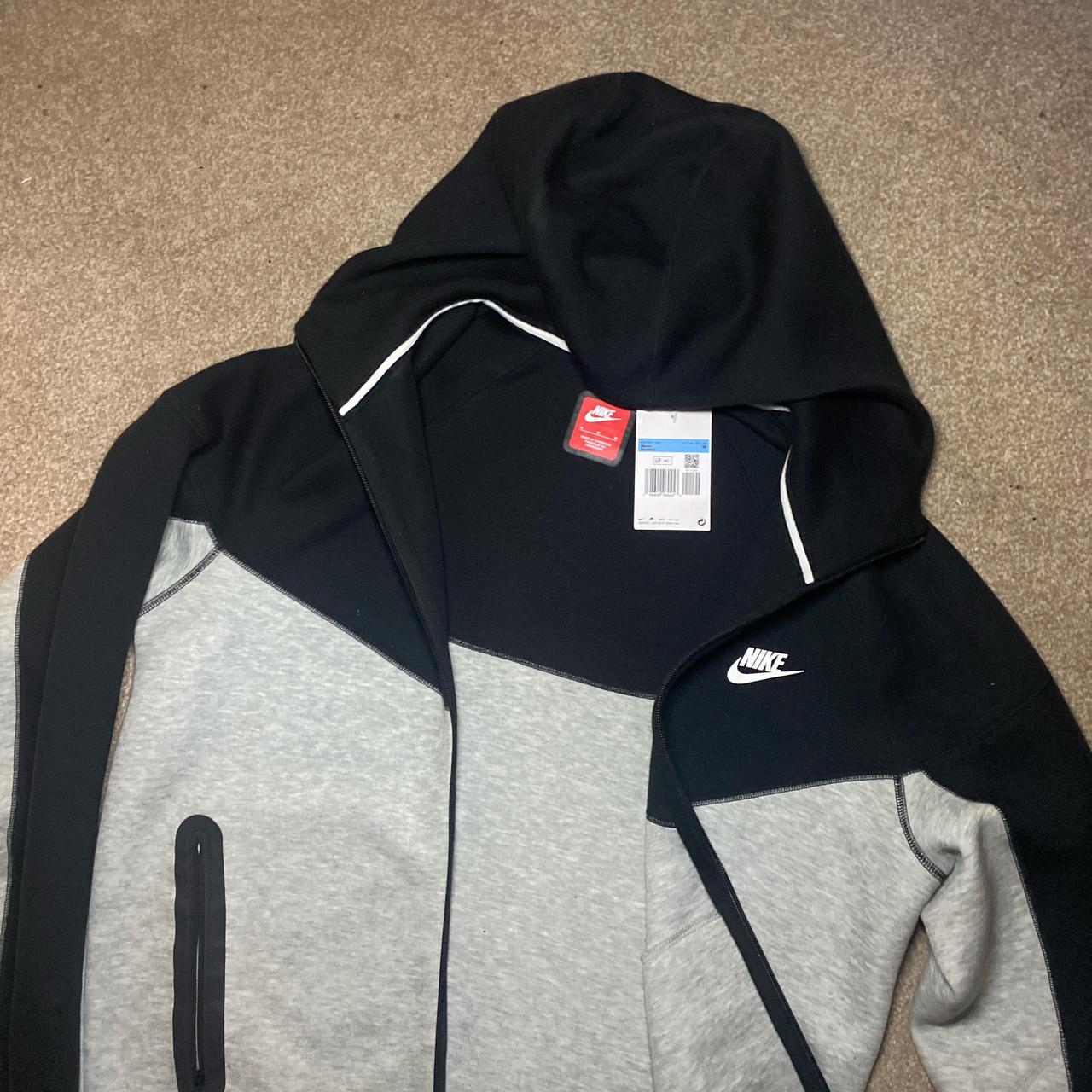 Medium Nike black and grey tech fleece jumper brand... Depop