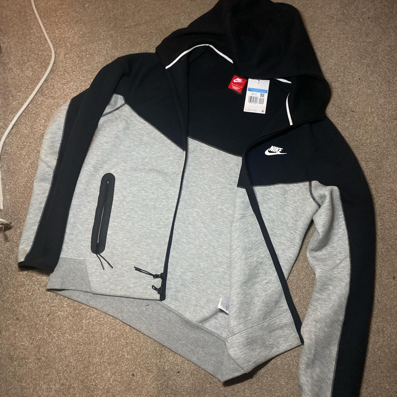 Medium Nike black and grey tech fleece jumper brand... Depop