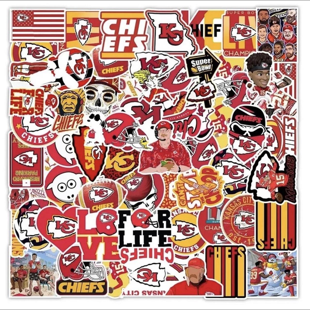 Kansas City Chiefs Stickers 50 Pack NFL... - Depop