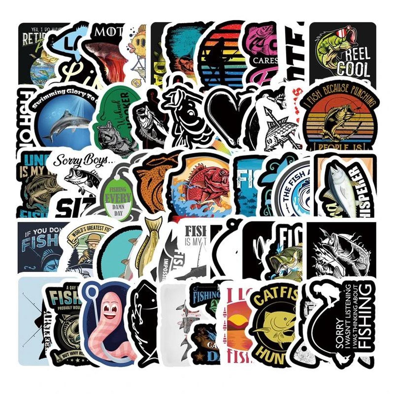 52-piece Sea Fishing Sticker Set! Personalized - Depop