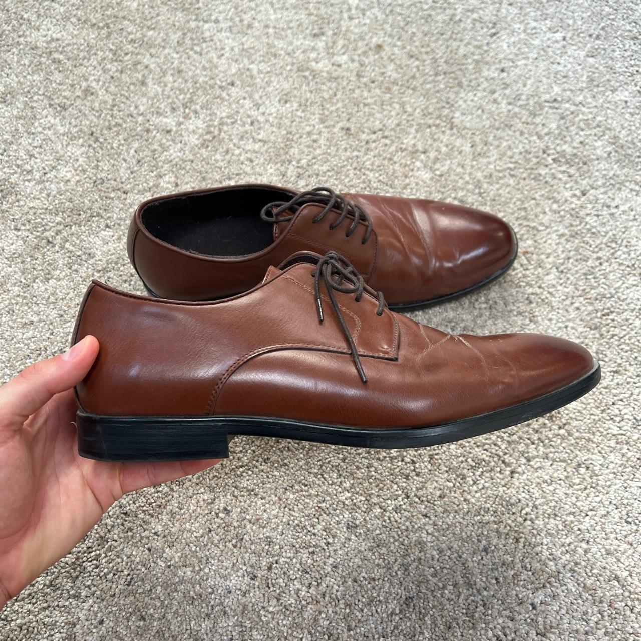 Men’s brown leather dress shoes - Size 11 - Depop